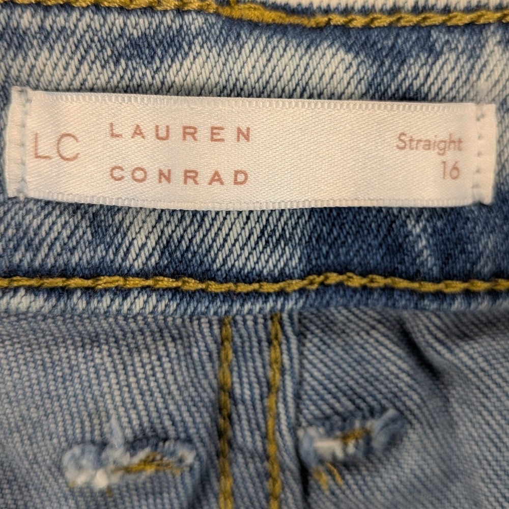 Lauren Conrad Straight Leg Jeans Women's 16 Stonewash Denim Wide Baggy 90's y2k - Picture 5 of 10